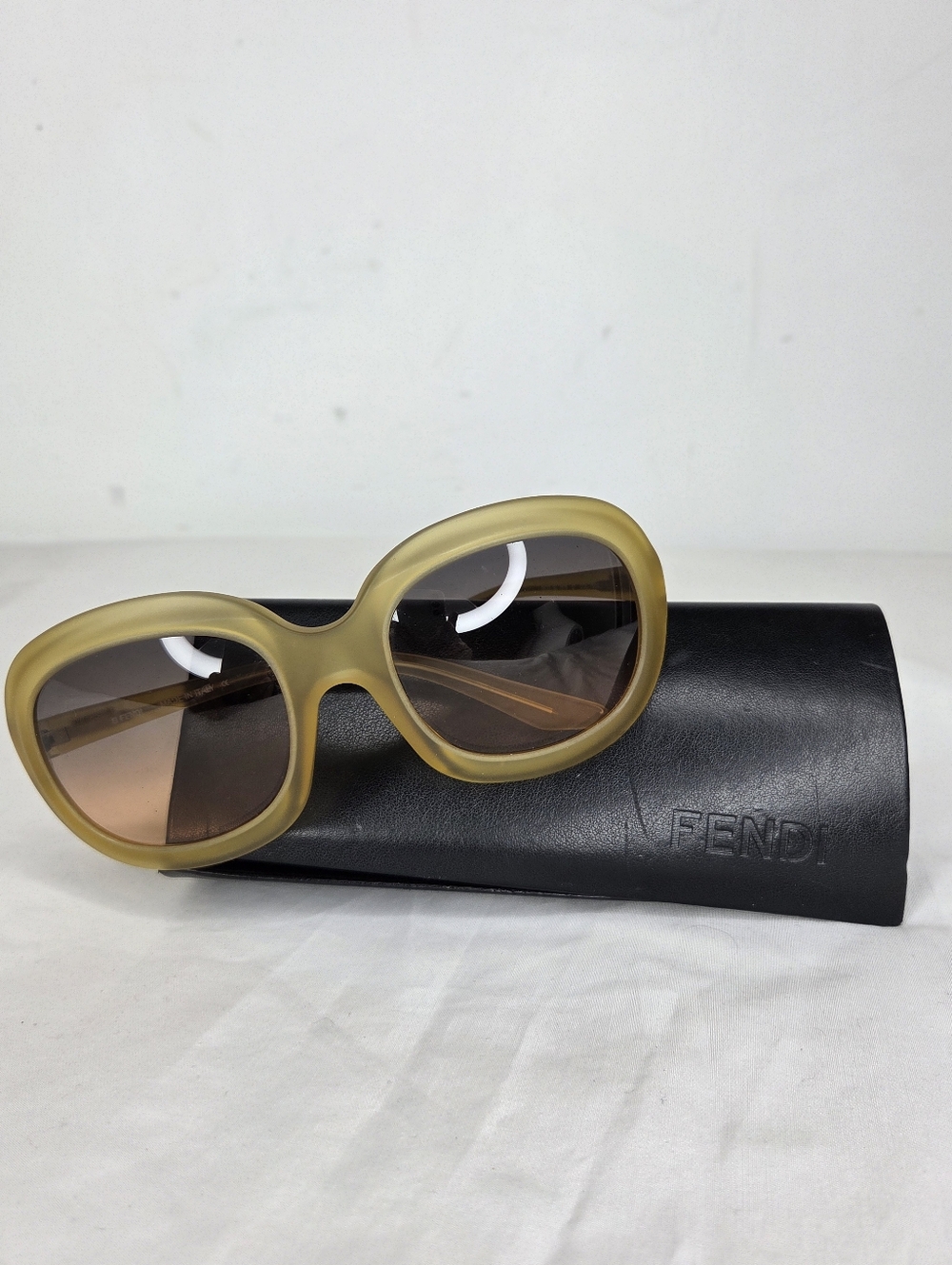 Fendi Oversized Sunglasses - Yellow Matte Frame with Ombrr Brown Gradient Lenses